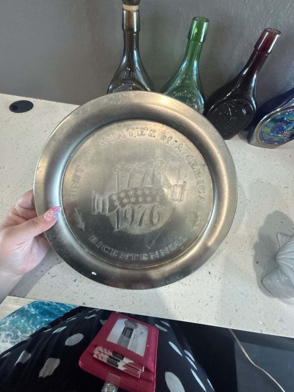Vintage 1976 F.B. Rogers Pewterlite United States Bicentennial Plate